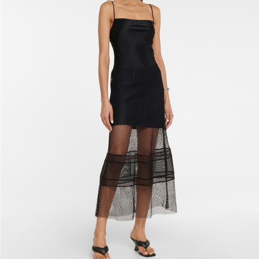 Helmut Lang Mesh Hem Slip Dress
